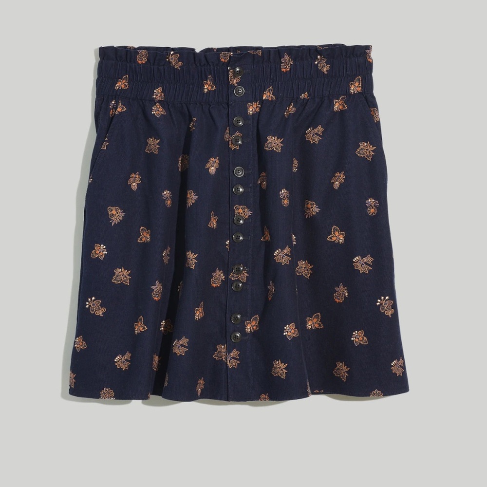 Madewell Paperbag Button Front Mini Skirt